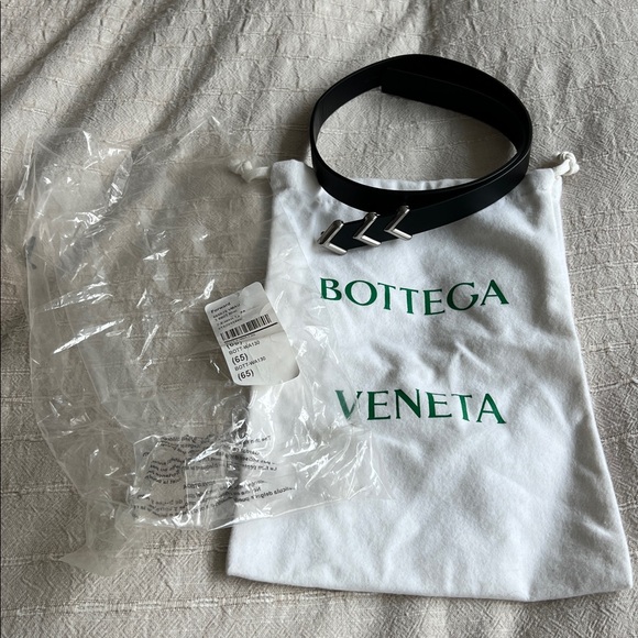 Bottega Veneta Metal Chevron Belt in Black and Silver. Size 65. Dust bag incl. - Picture 4 of 7